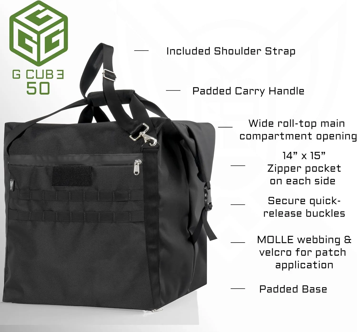 ~ G CUB 50 Faraday Bag for Small to Medium Generators and Electronics ~ Protects Against EMP/CME/EMF/RF ~ Diamond Form Farday Interior ~ 1680D Ballistic Nylon Exterior ~ Black