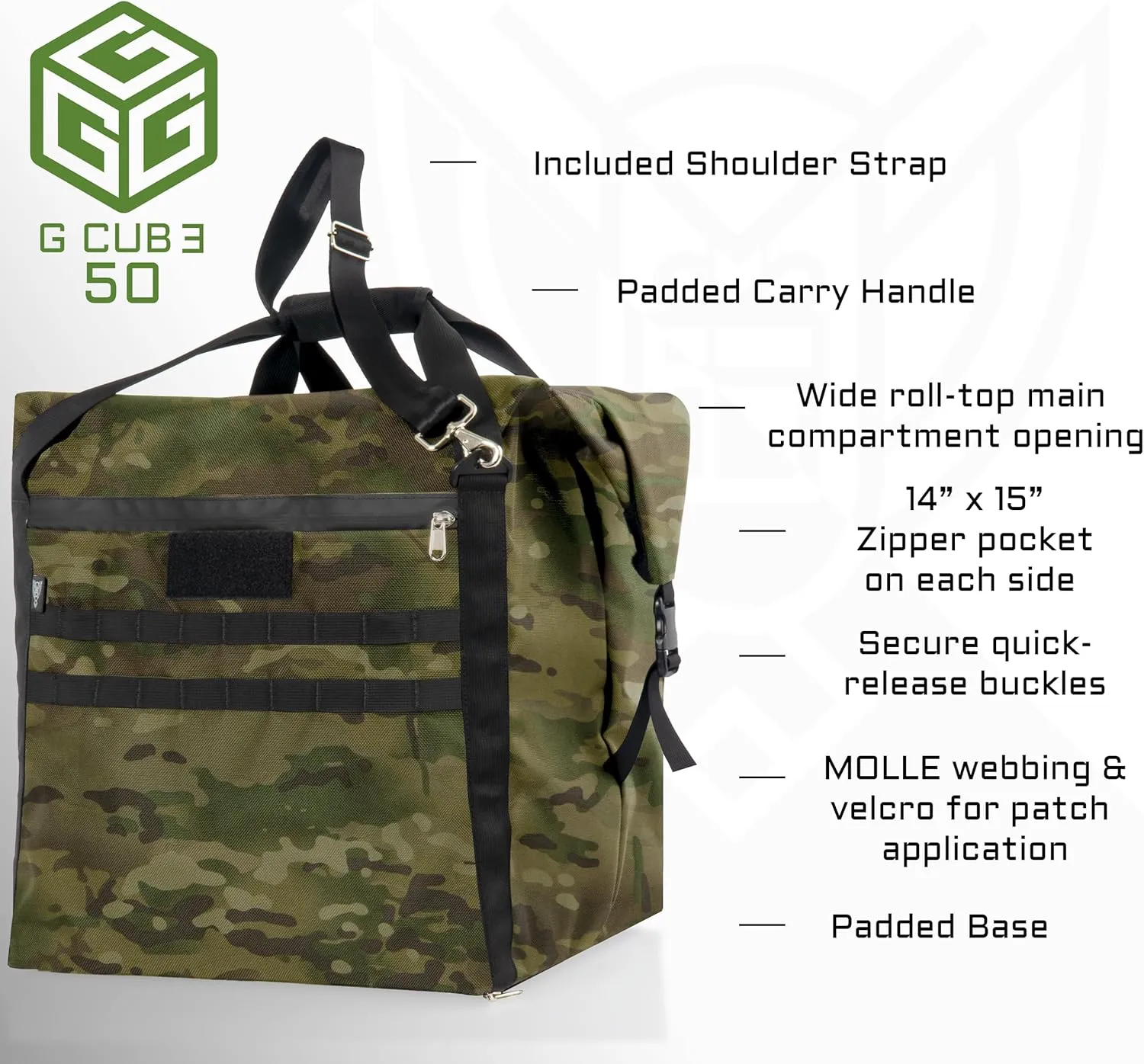 ~ G CUB 50 Faraday Bag for Small to Medium Generators and Electronics ~ Protects Against EMP/CME/EMF/RF ~ Diamond Form Farday Lined Interior ~ Multicam Camo