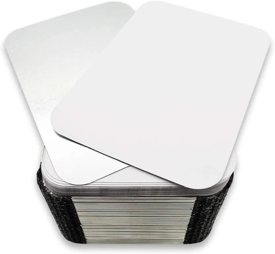 (60 Pack) Premium 2.5-LB Takeout Pans with Lids - 8.6" x 6.1" x 2" l Heavy Duty Disposable Aluminum Foil for Catering Party Meal Prep Freezer Drip Pans BBQ Potluck Holidays