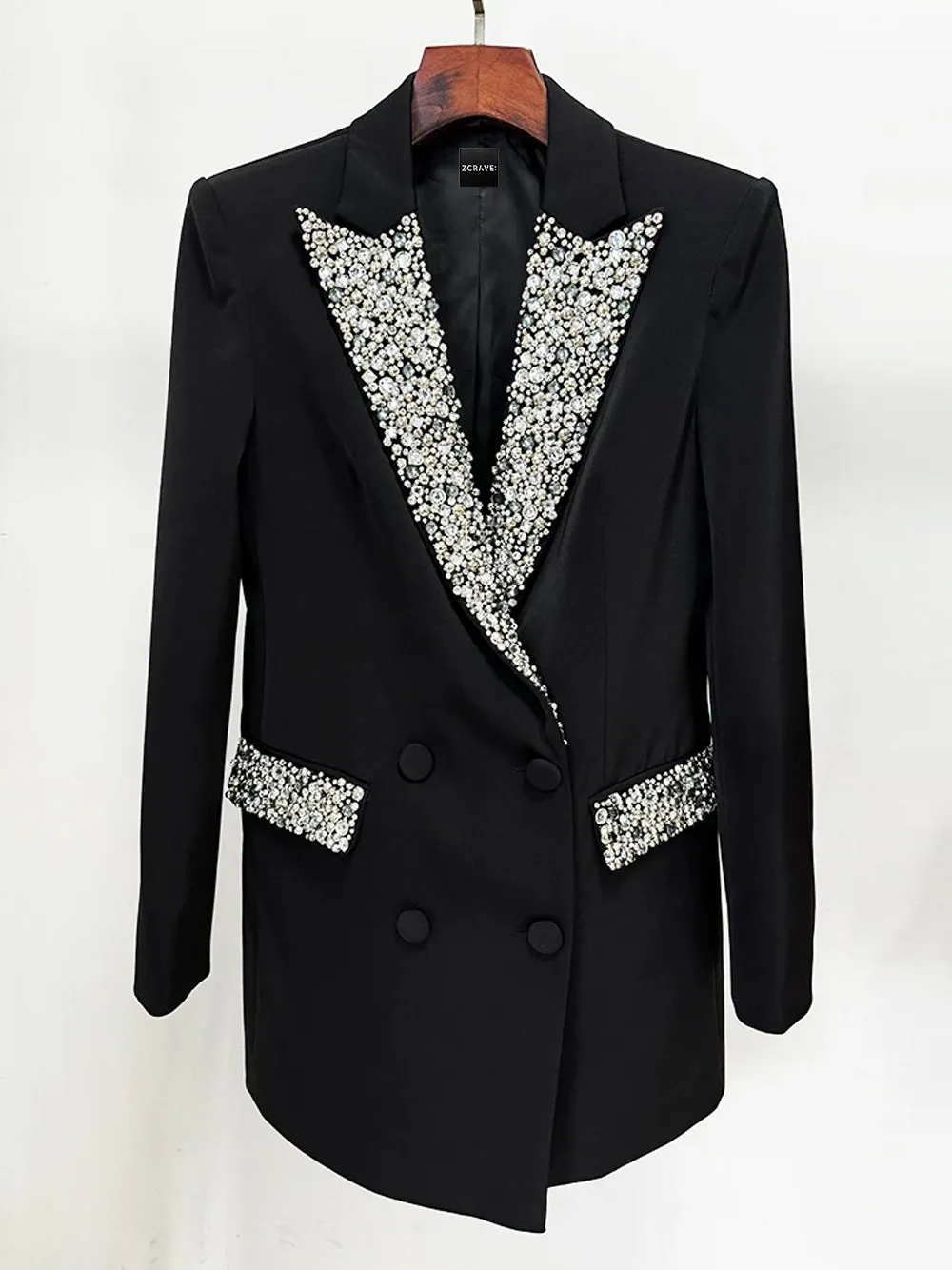 AMANZE Crystal Embellished Blazer Mini Dress