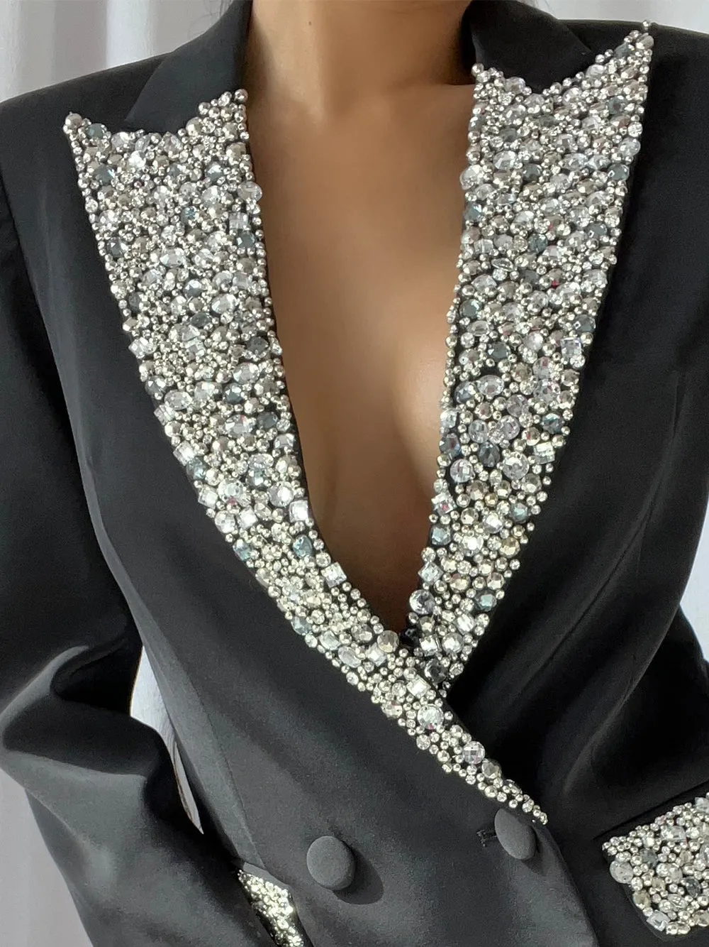 AMANZE Crystal Embellished Blazer Mini Dress