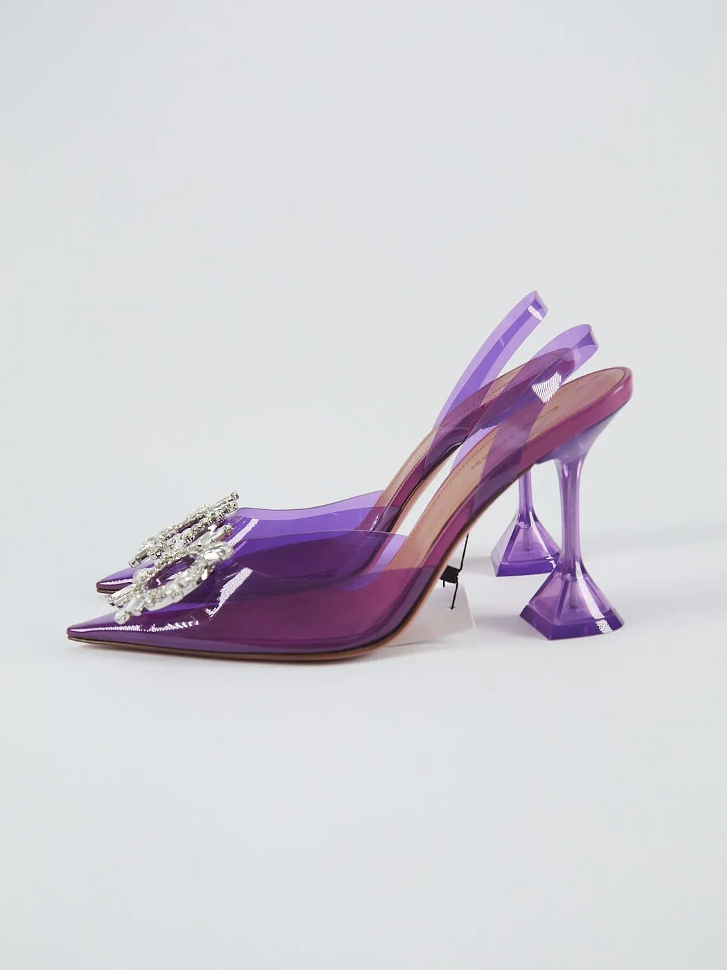 AMINA MUADDI PVC BEGUM CRYSTAL EMBELLISHED SLINGBACKS Purple - Size 39