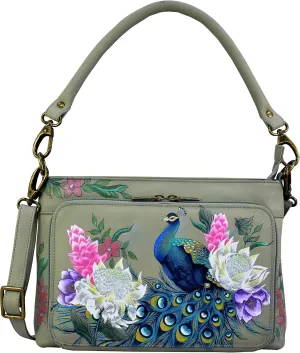 Anuschka Womens Genuine Leather Shoulder Organiser - Hand Painted Exterior