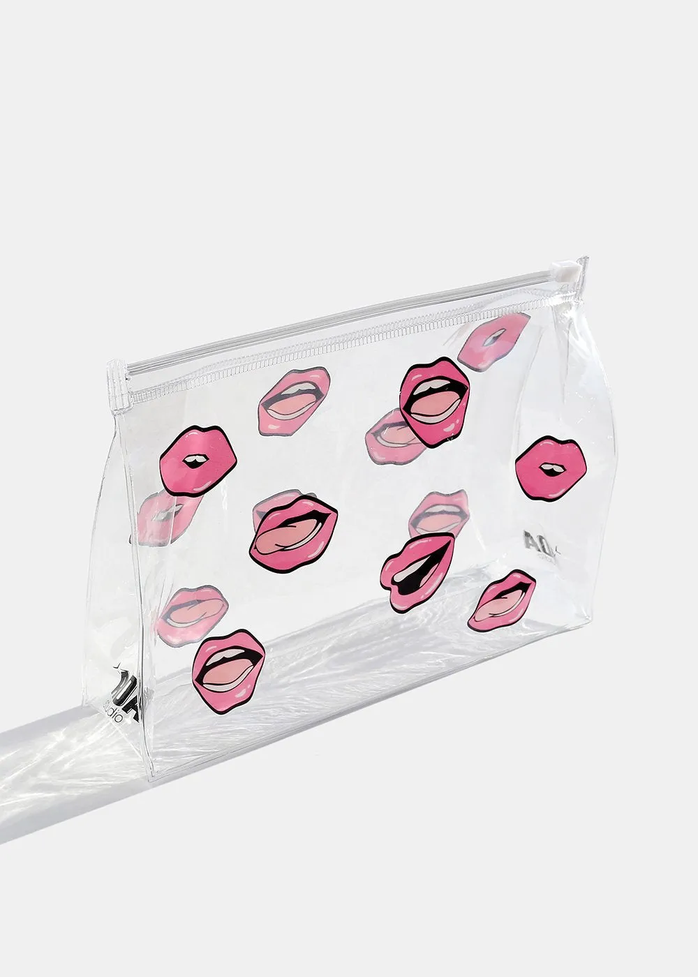 AOA Clear Makeup Pouch - Pink Lips