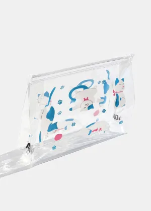 AOA Clear Makeup Pouch - Playful Kittens