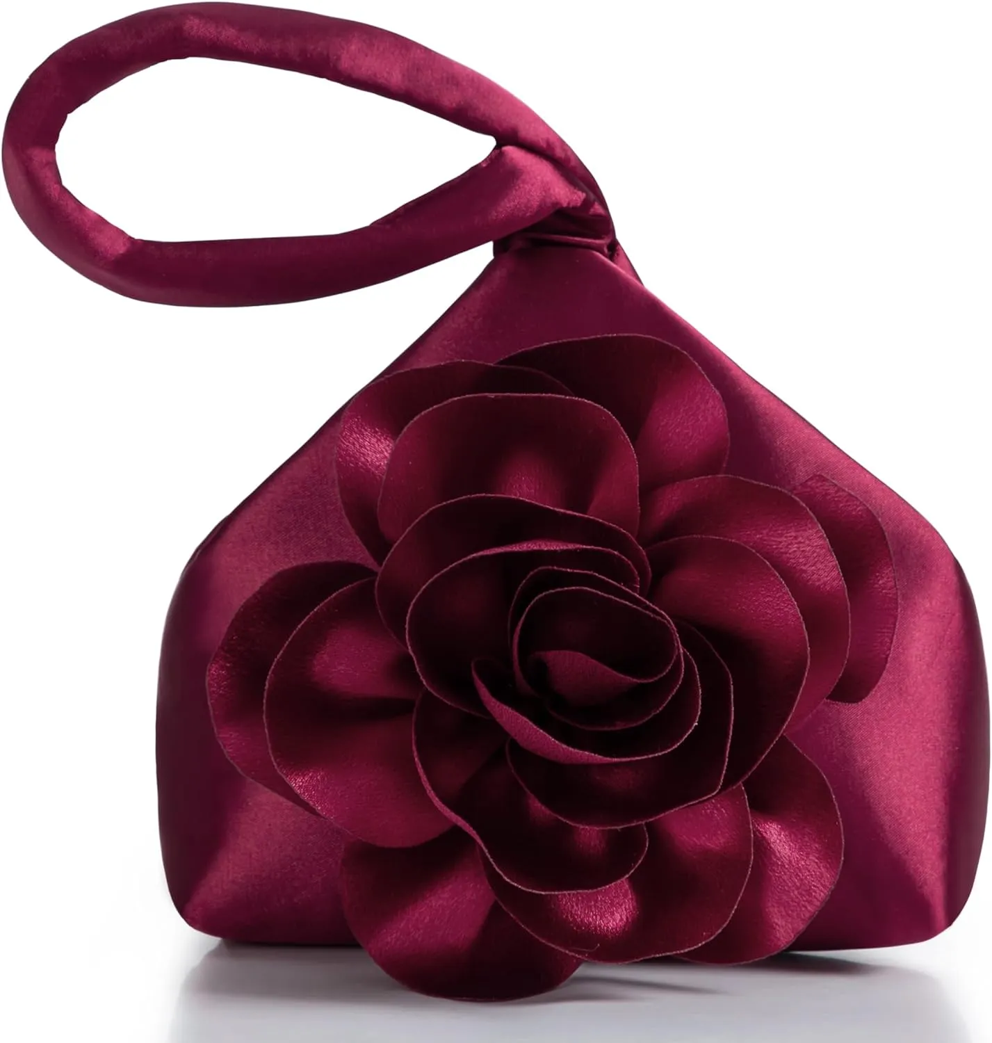 BABEYOND Clutch Purses for Women - Evening Bags Flower Satin Handbag Classy Wristlet Purse for Party Daily Wedding
