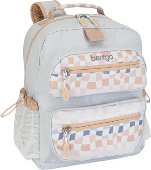 Bentgo Kids Backpack (Whimsy & Wonder Collection) - Lightweight 14 for School, Travel & Daycare - Ideal for Kids 4 , Durable & Water-Resistant, Roomy Interior, Loop for Lunch Bag (Checker Gradient)