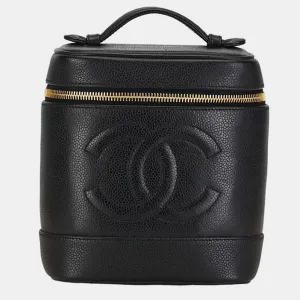 Black Leather CC Caviar Vanity Case