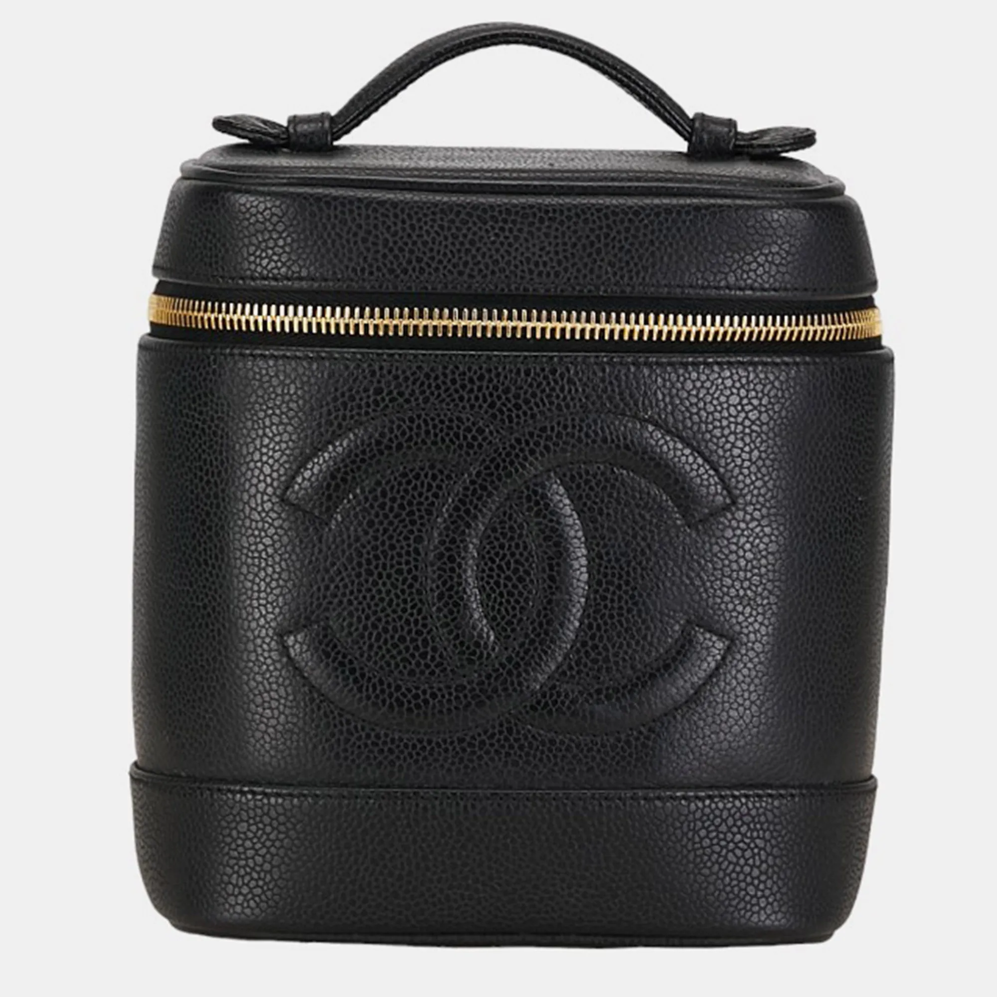 Black Leather CC Caviar Vanity Case