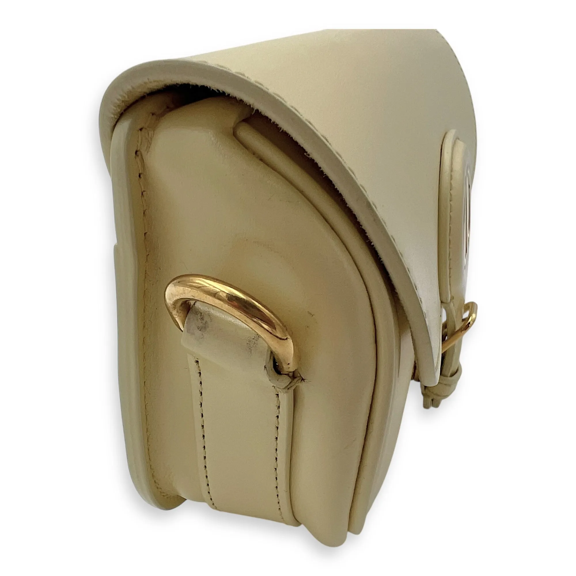 Bobby East West Yellow Crossbody Bag in Calfskin, Gold hardware