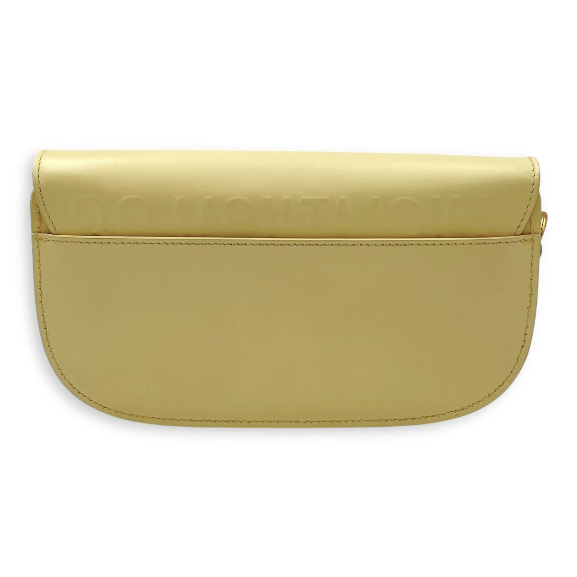 Bobby East West Yellow Crossbody Bag in Calfskin, Gold hardware