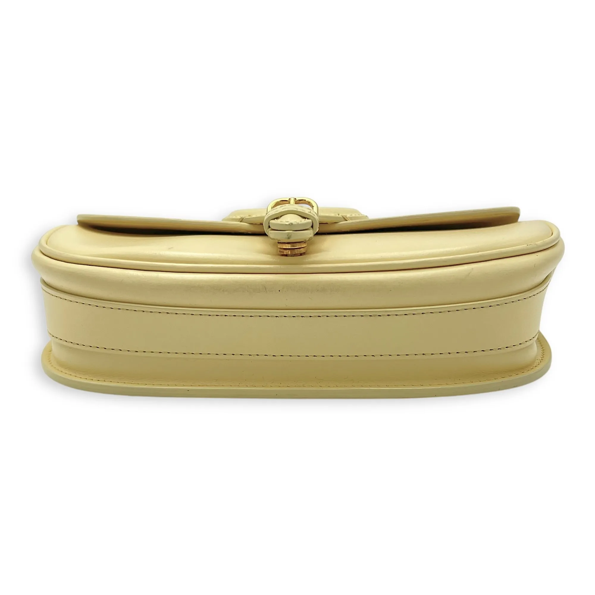 Bobby East West Yellow Crossbody Bag in Calfskin, Gold hardware