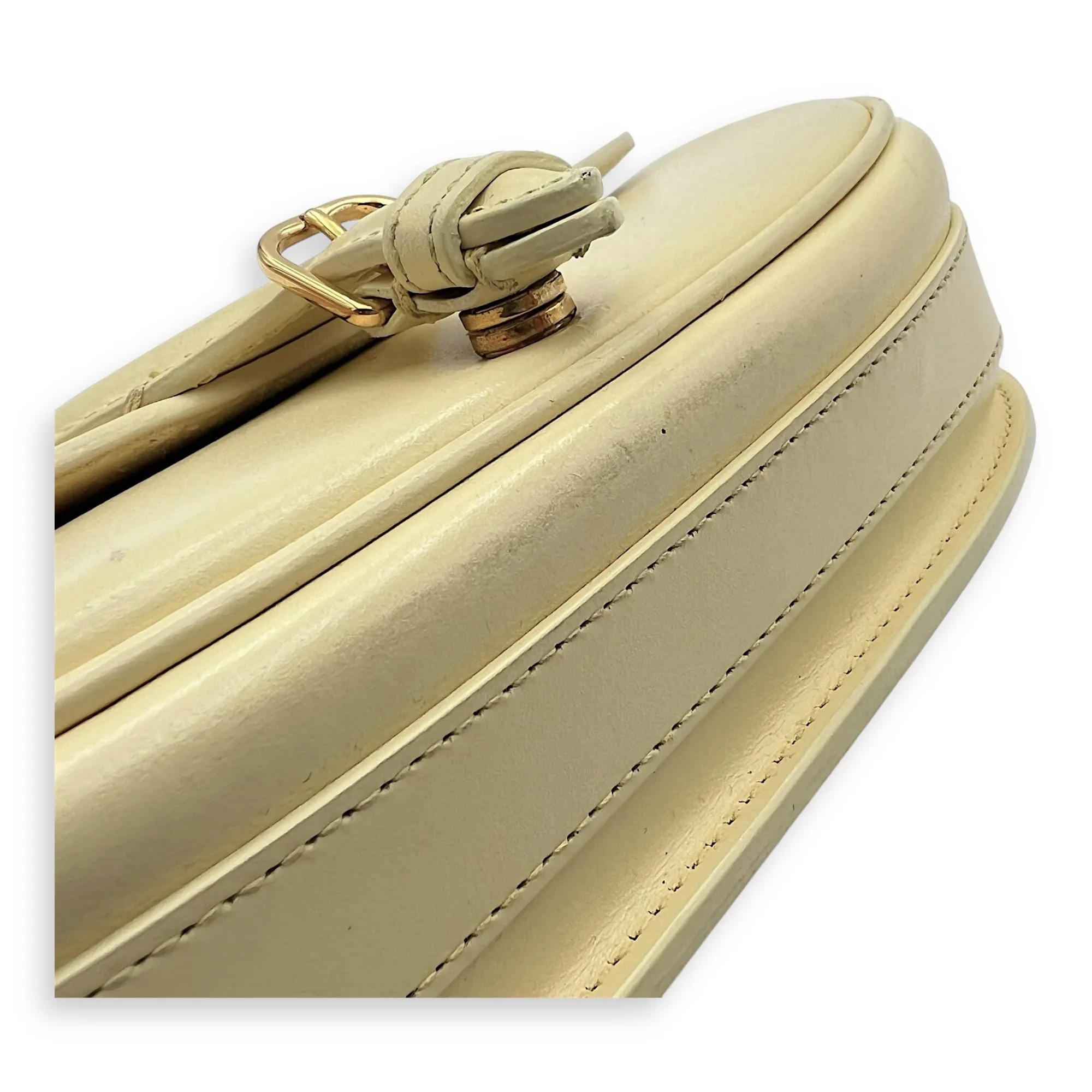 Bobby East West Yellow Crossbody Bag in Calfskin, Gold hardware