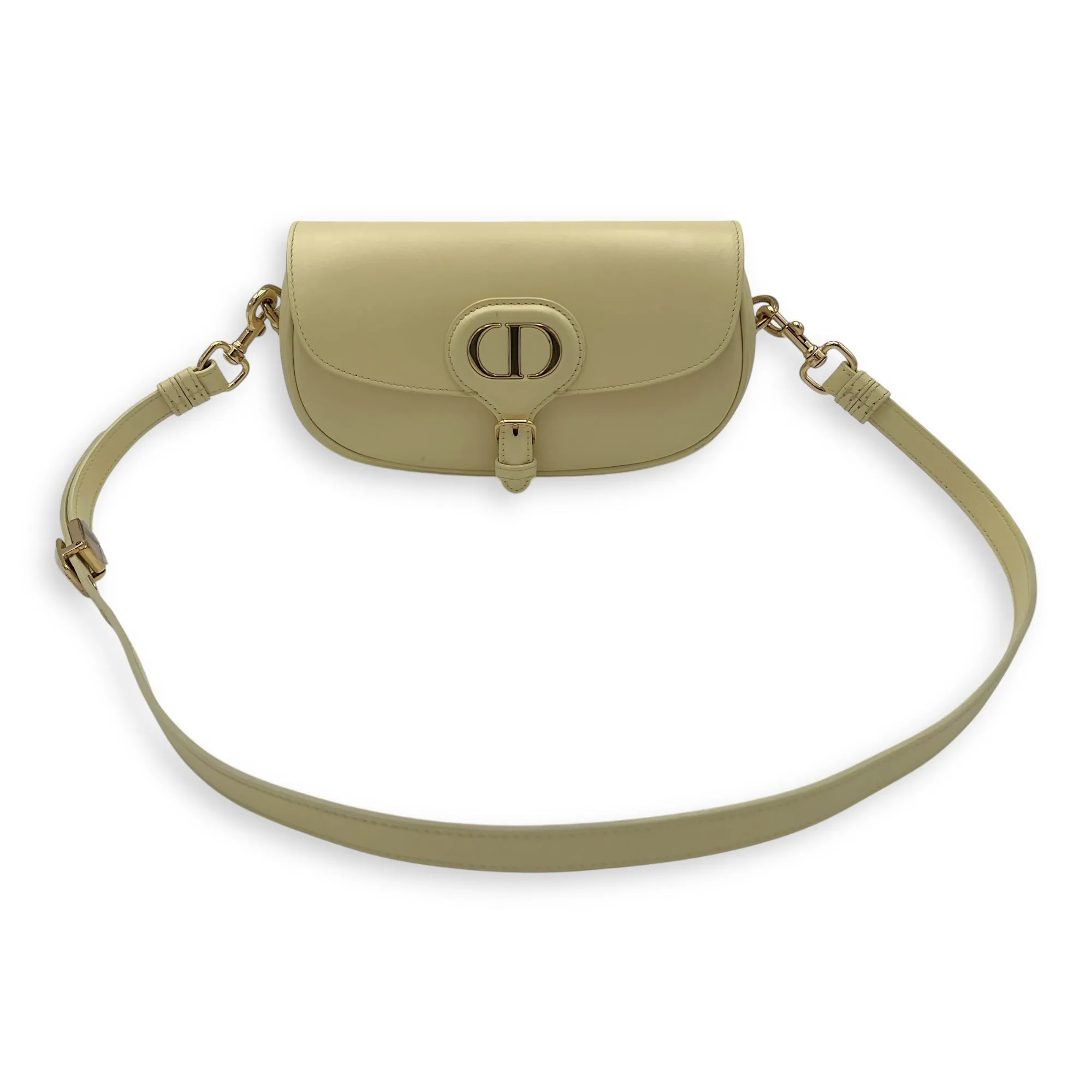 Bobby East West Yellow Crossbody Bag in Calfskin, Gold hardware