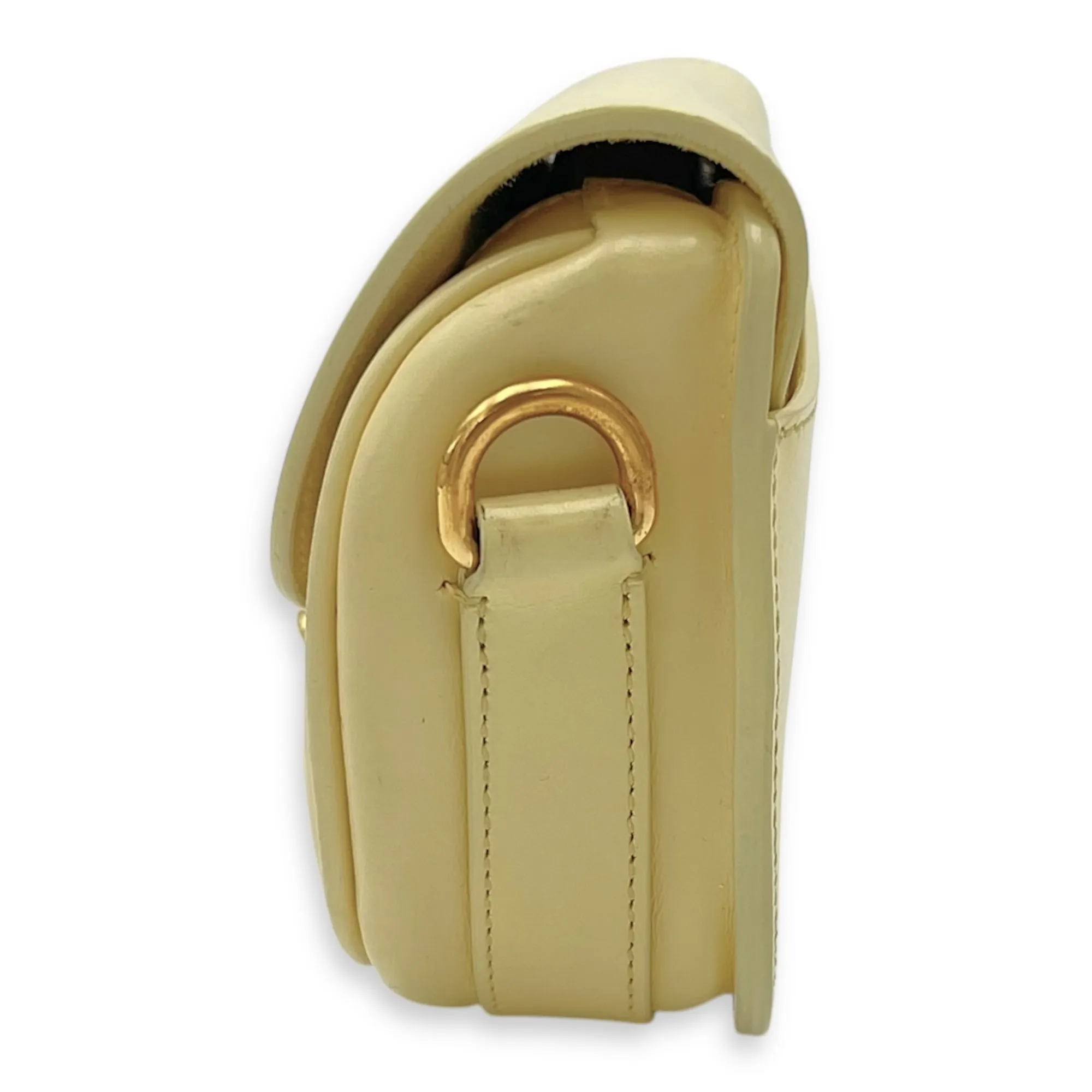 Bobby East West Yellow Crossbody Bag in Calfskin, Gold hardware