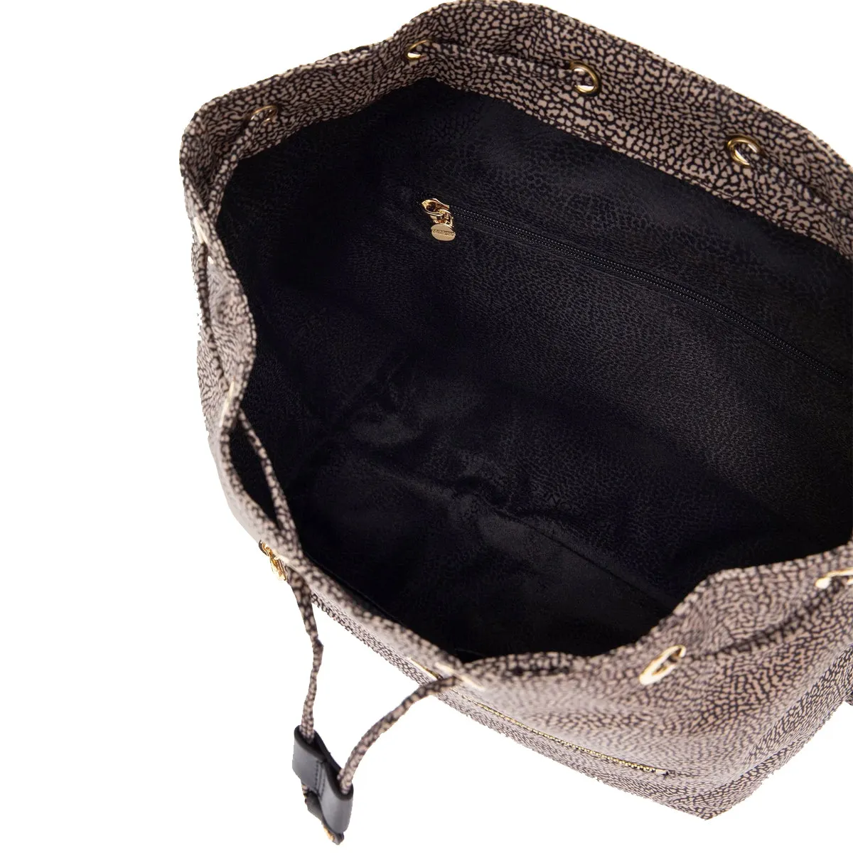 Borbonese - Medium OP Natural Black Backpack made of Recycled Nylon - 934486I15 - OP/NATURALE/NERO