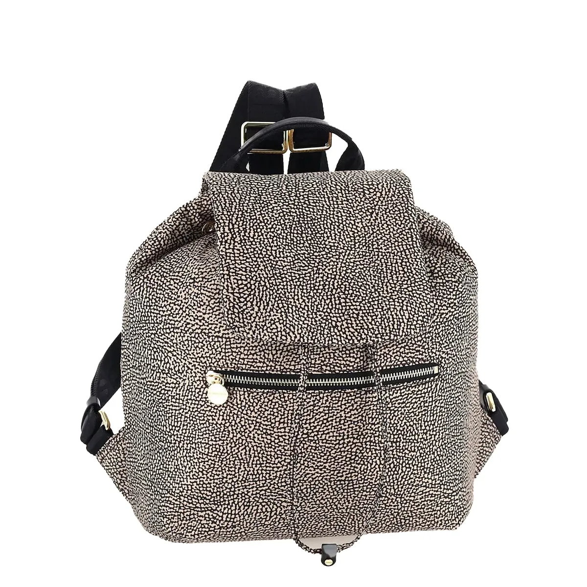 Borbonese - Medium OP Natural Black Backpack made of Recycled Nylon - 934486I15 - OP/NATURALE/NERO