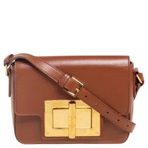 Brown Leather Small Natalia Shoulder Bag