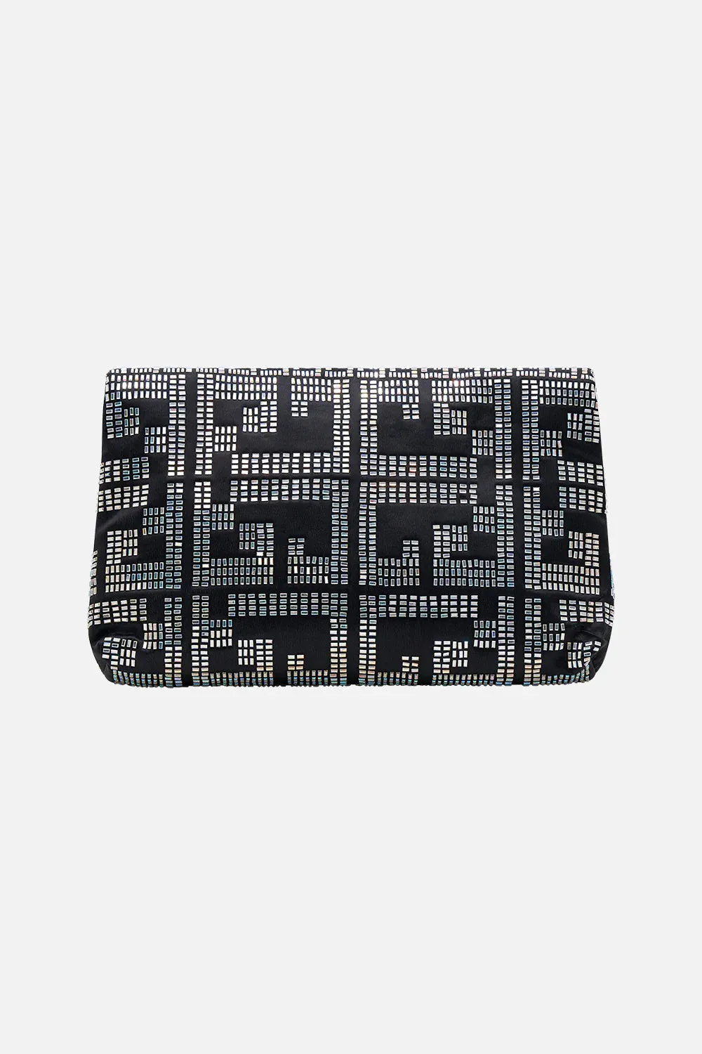 CAMILLA SOLID BLACK OVERSIZED ENVELOPE CLUTCH