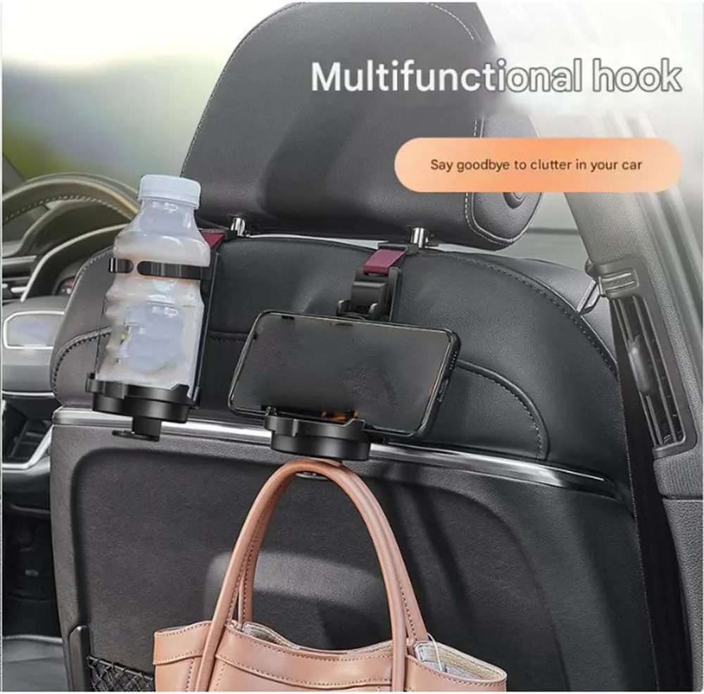 Car Seat Headrest Hook for BMW 7 Series (Long axis) E66 2001-2008,Car Seat Hooks with Phone Holder for Purse,Even Bottle,Backpacks Car Interior Storage Accessories,B