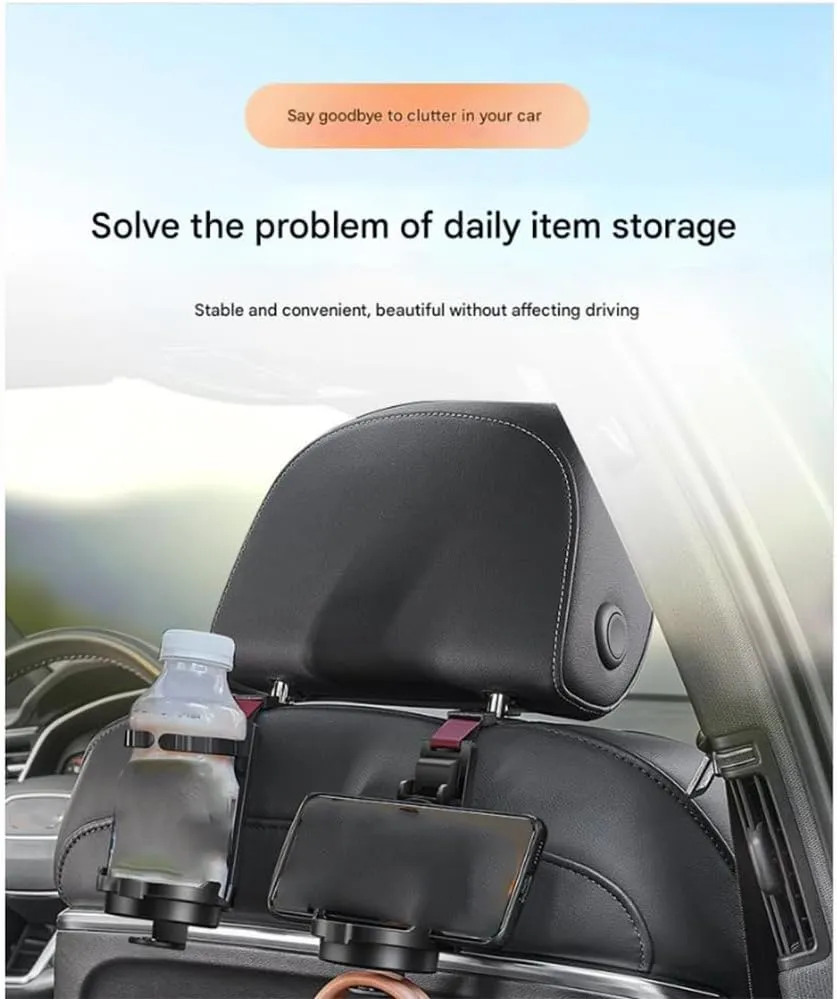 Car Seat Headrest Hook for Mercedes S klass w220 (Short axis) 1998-2005,Car Seat Hooks with Phone Holder for Purse,Even Bottle,Backpacks Car Interior Storage Accessories,A
