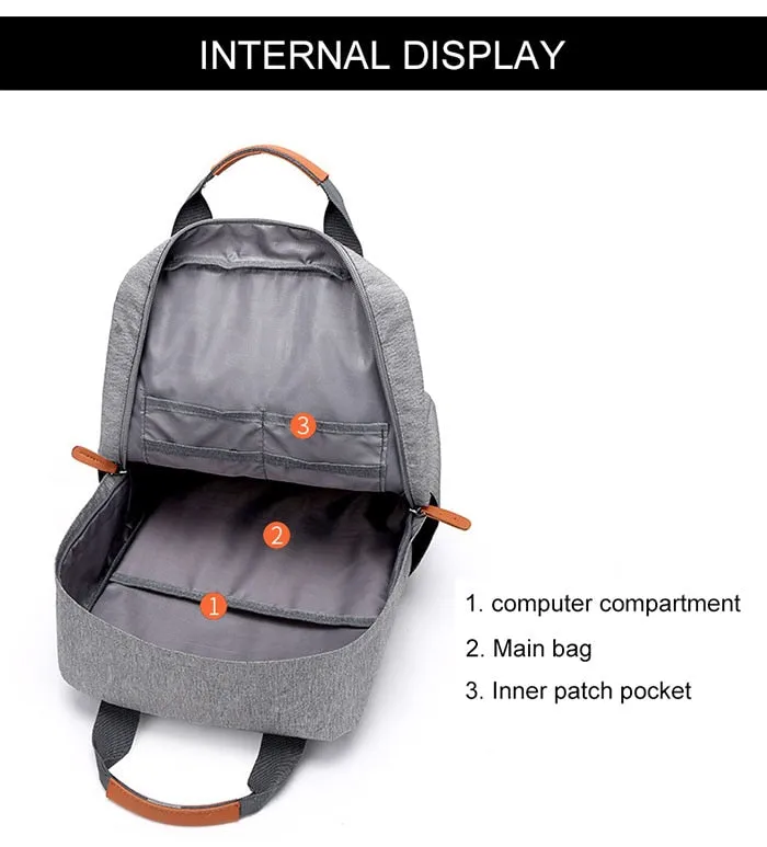 Casual Business Men Computer Waterproof Oxford  Anti-theft Travel Backpack