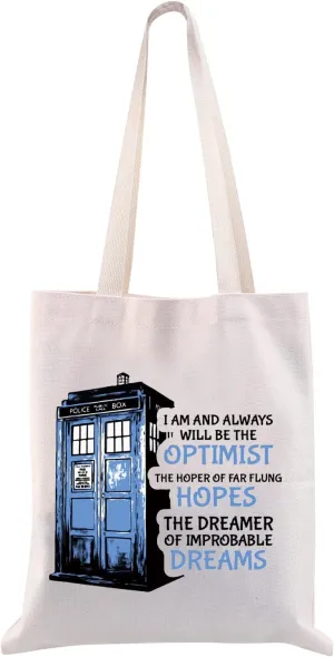 CMNIM Doctor Movie TV Show Dr Who Tote Bag Doctor Movie Lover Gift POLICE Blue Box Theme Shoulder Bag for Fans