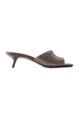 Crystal-embellished 45 Suede Mules