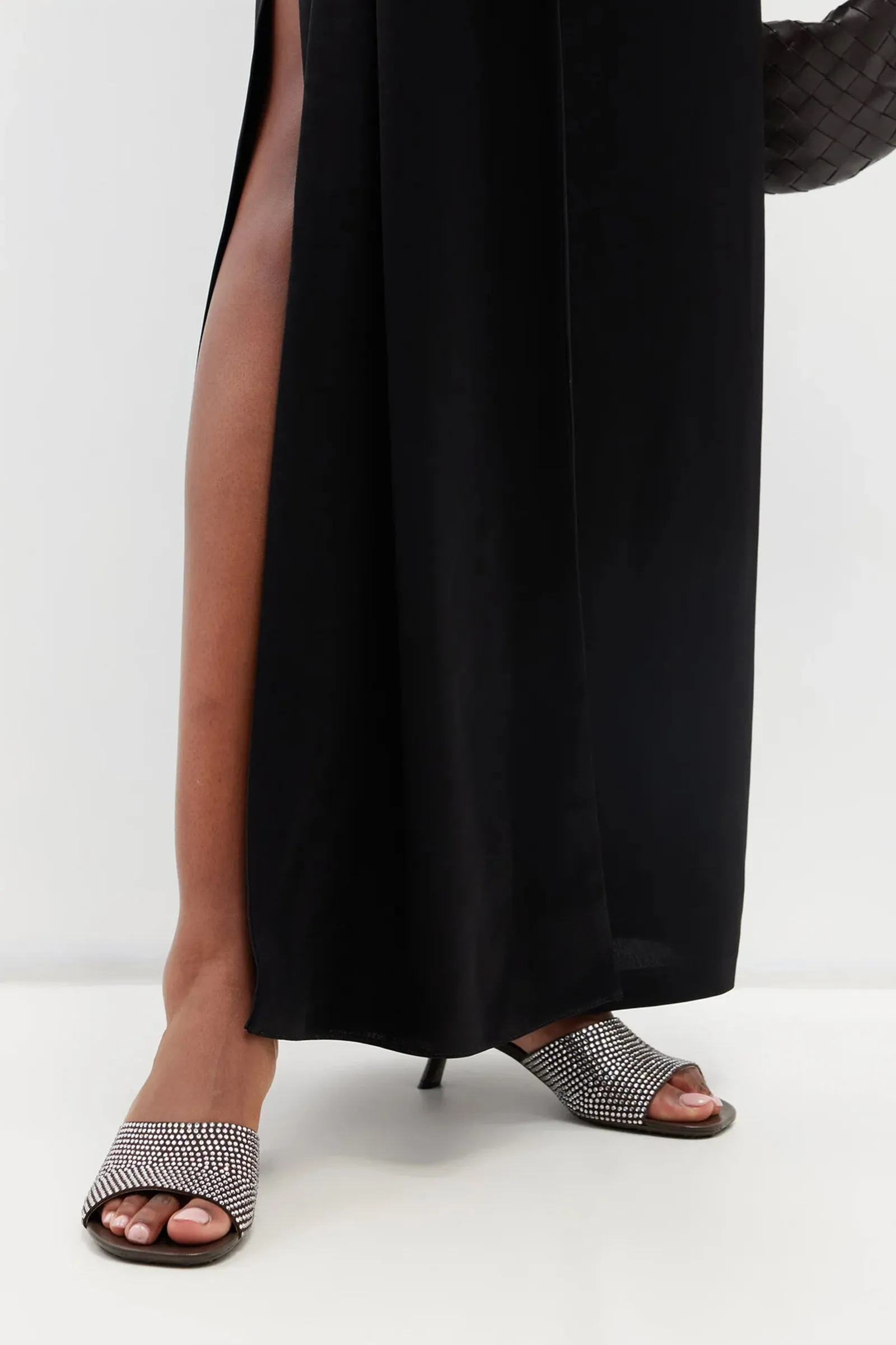 Crystal-embellished 45 Suede Mules