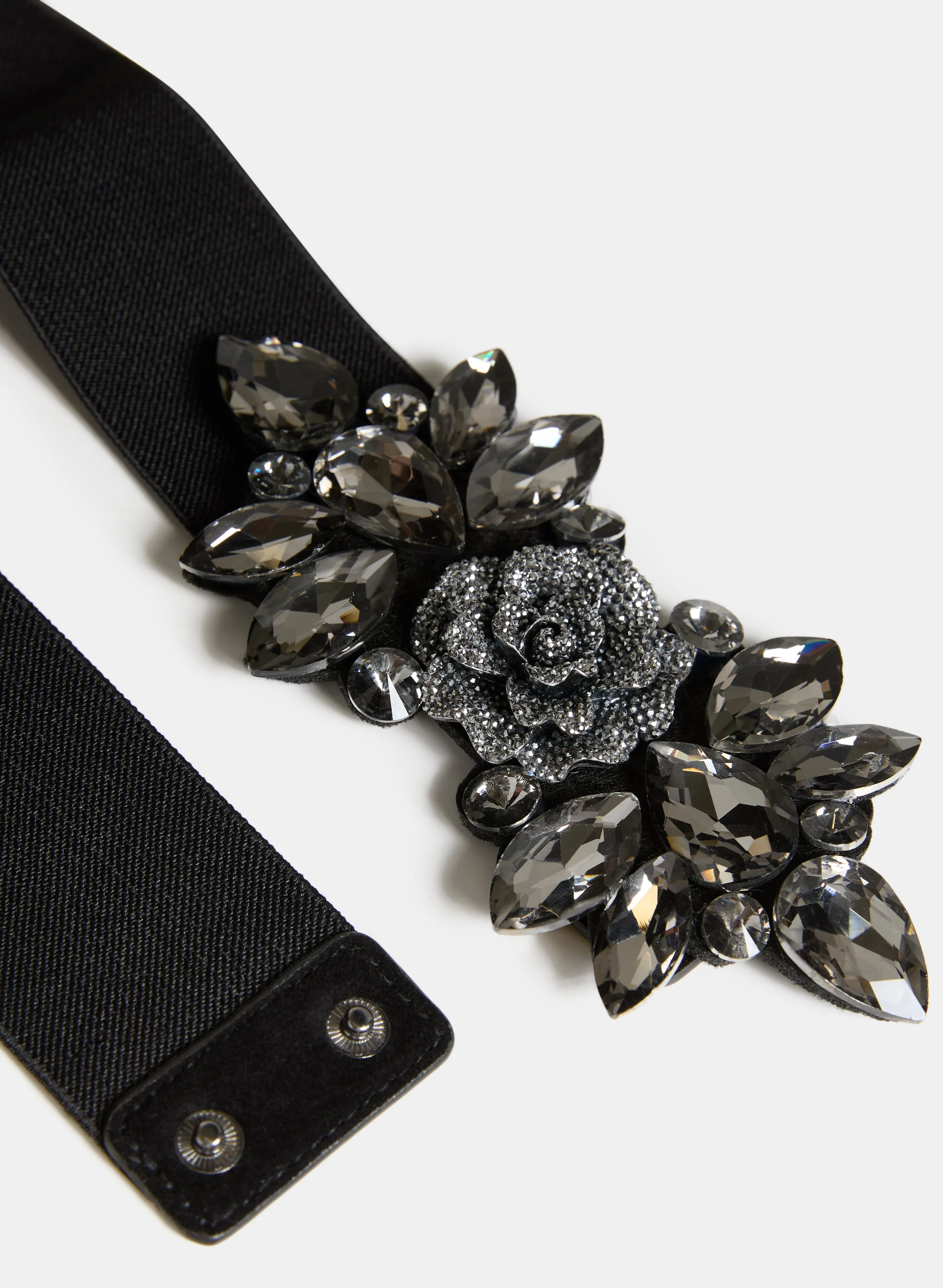 Crystal Rose Embellished Belt - Plus