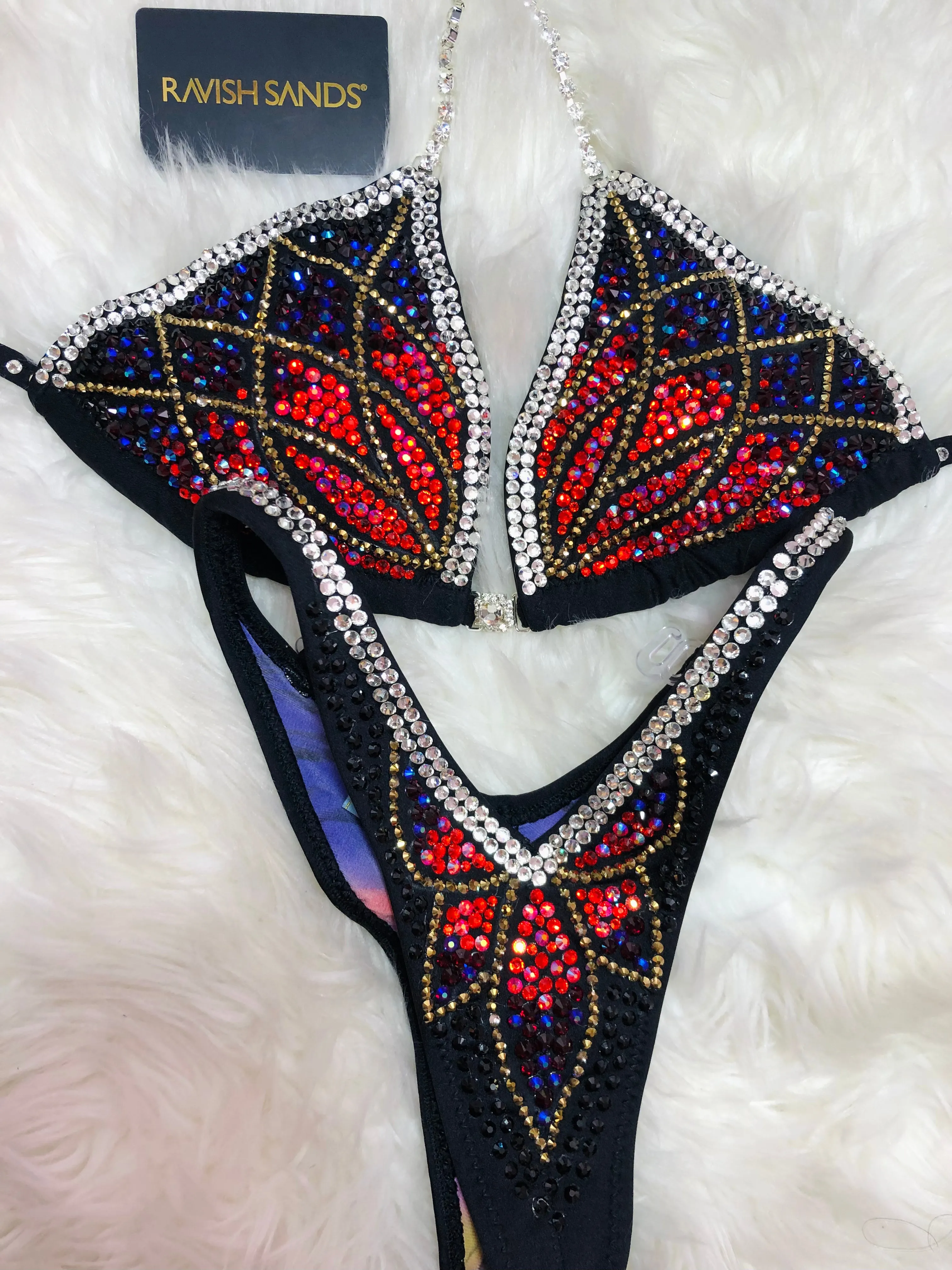Custom Pheonix ombre Deluxe Figure Competition Suit