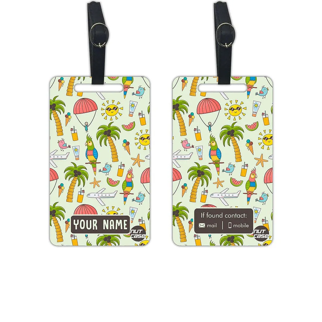 Cute Customized Luggage Tag Add Name Set of 2 - Beach