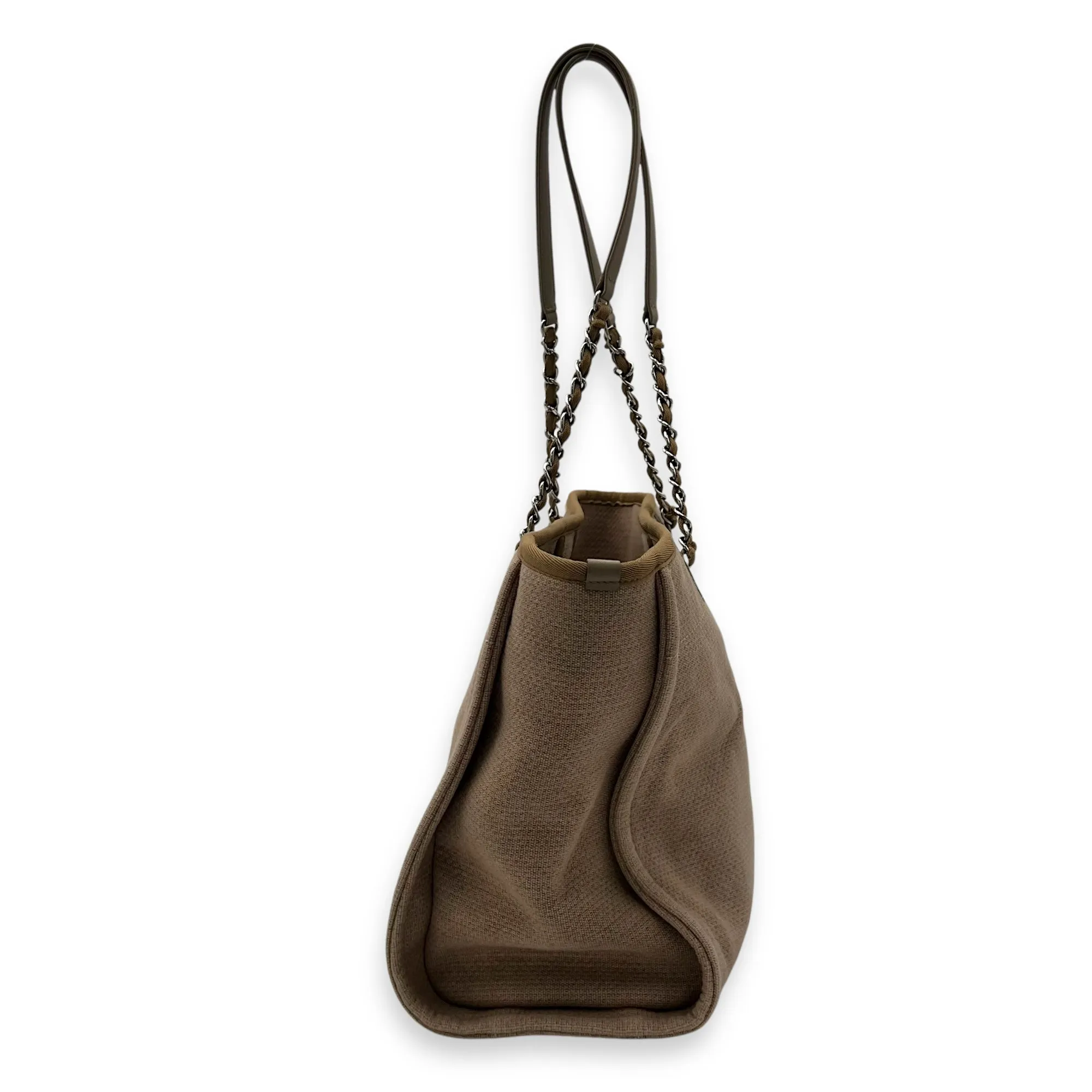 Deauville Tote Bag Brown in Canvas, Silver hardware