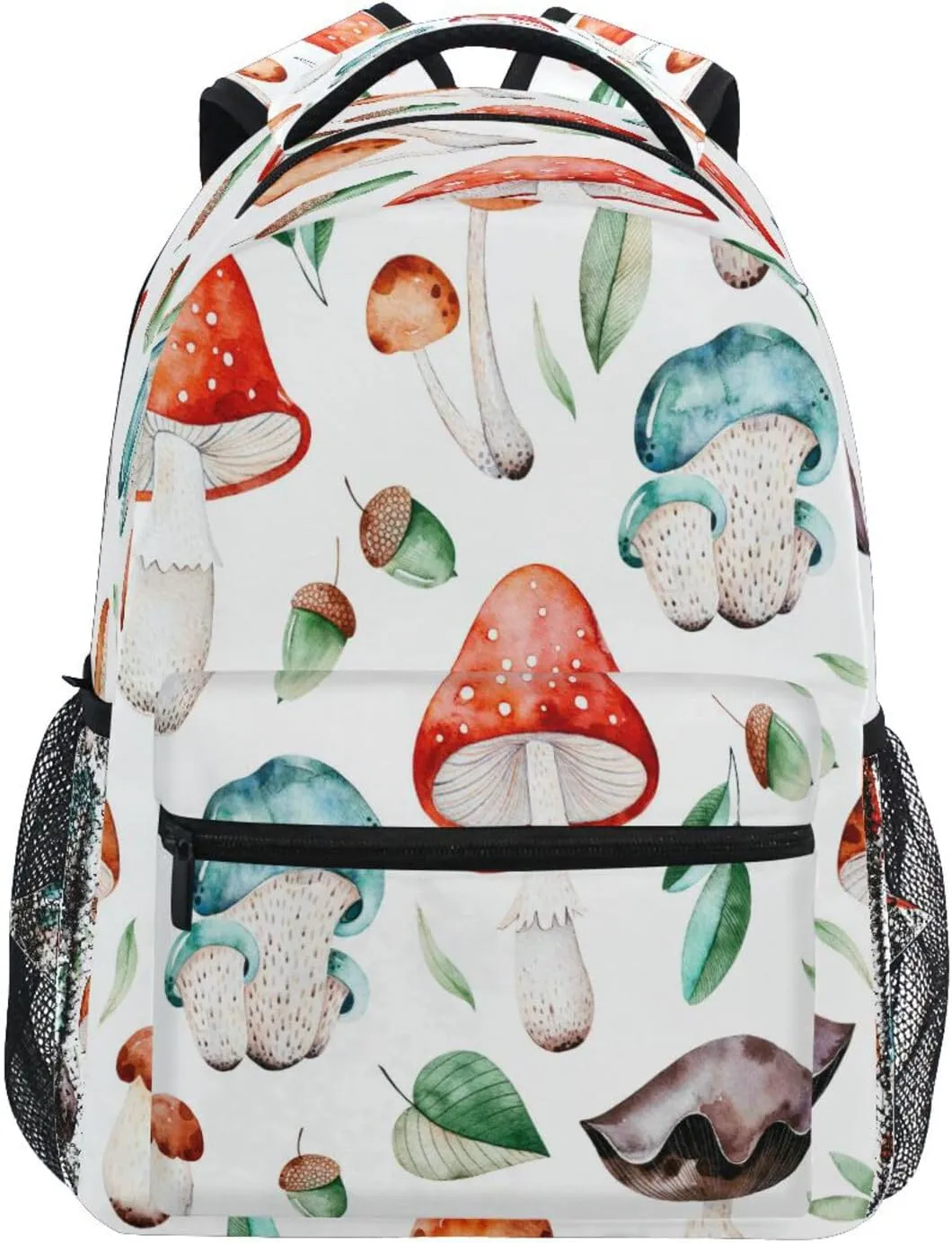 Dussdil Acorns Chestnut Mushrooms Kid's Backpack Boys Girls Backpacks 16 inch Casual Daypack Back Pack Bag with Adjustable Shoulder Strap Zipper Travel Bags