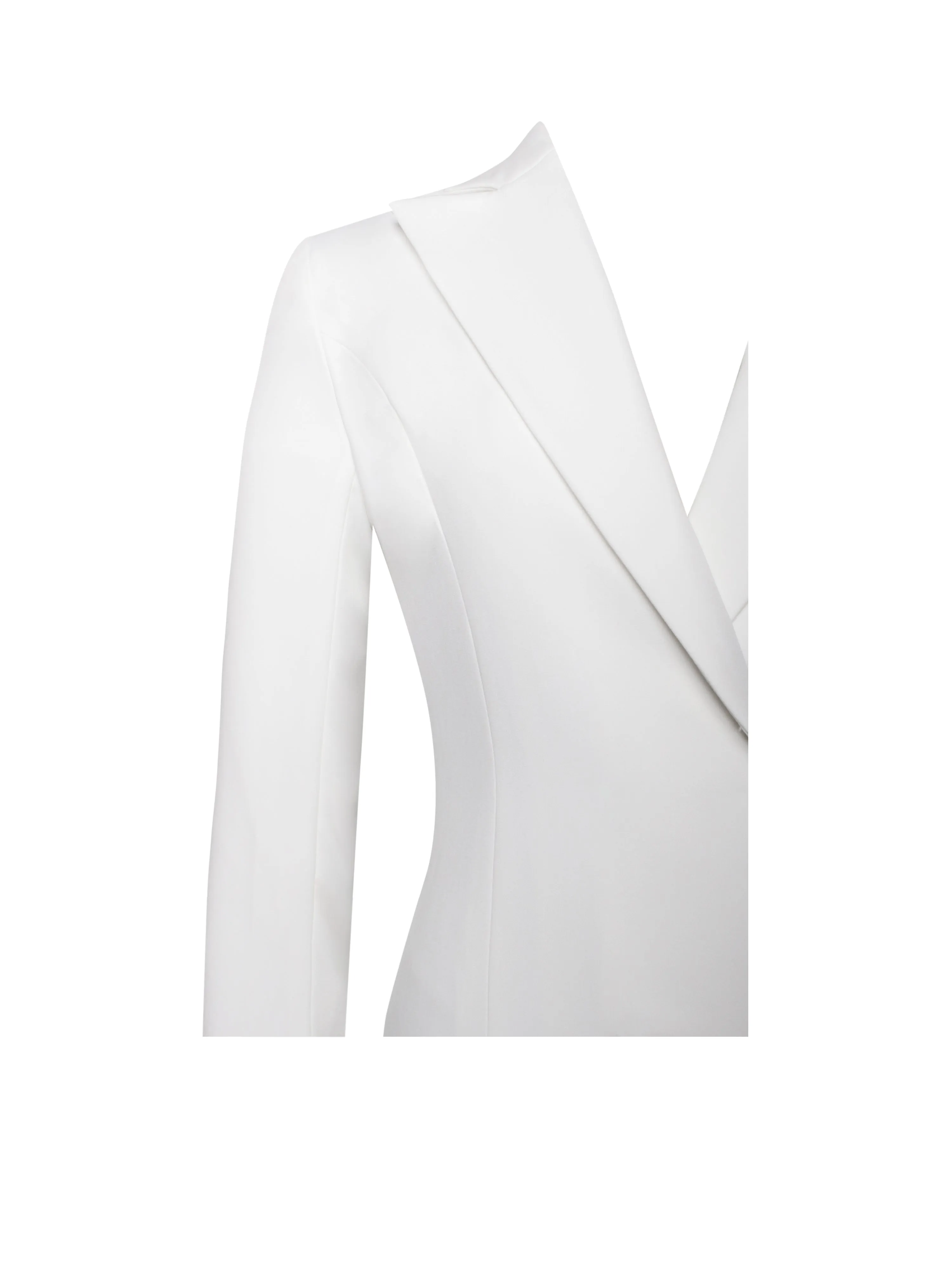 Freya White Crystal Charming Fringe Blazer Dress