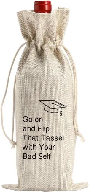 Funny Graduation Gifts 2025 Graduation Gifts for Senior, Senior Night Gifts for Future Nurse Teacher Lawyer PHD Master Degree Wine Bag Wine Accessory Set