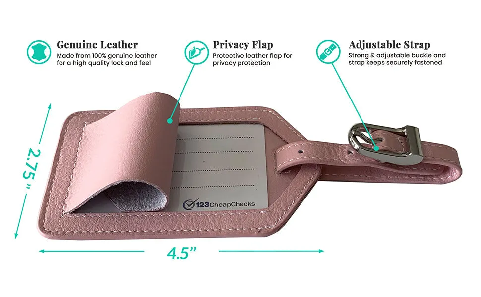 Genuine Top Grain Leather Luggage Tag