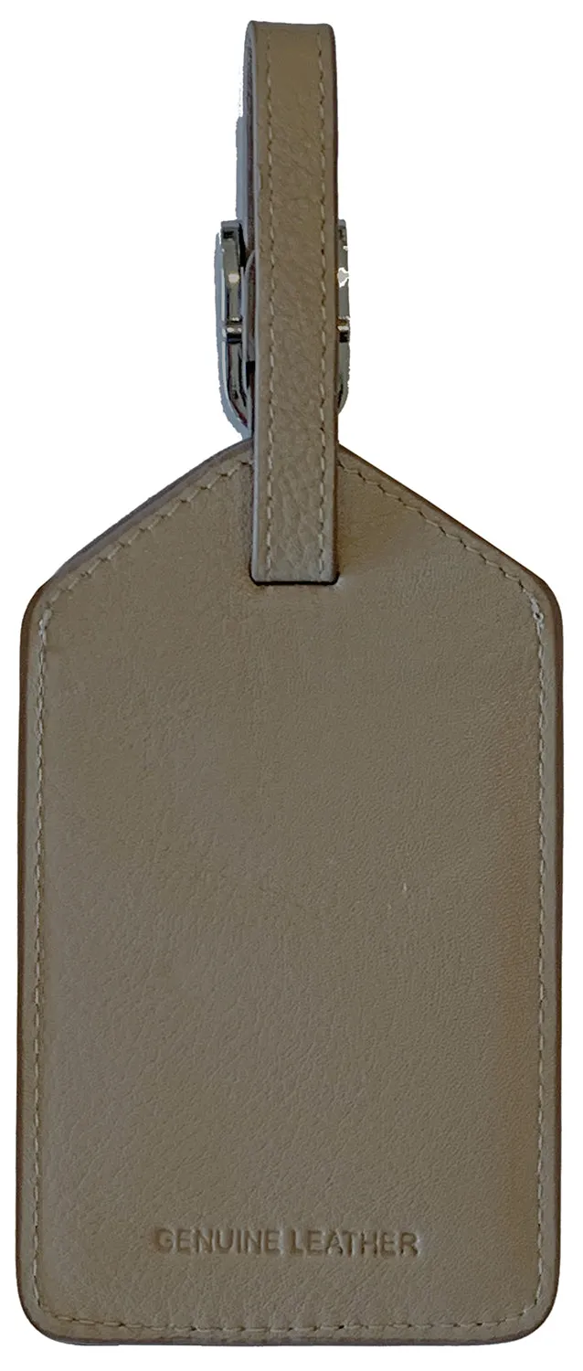 Genuine Top Grain Leather Luggage Tag
