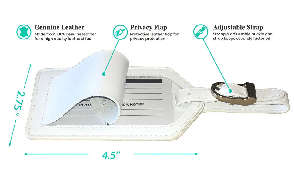 Genuine Top Grain Leather Luggage Tag