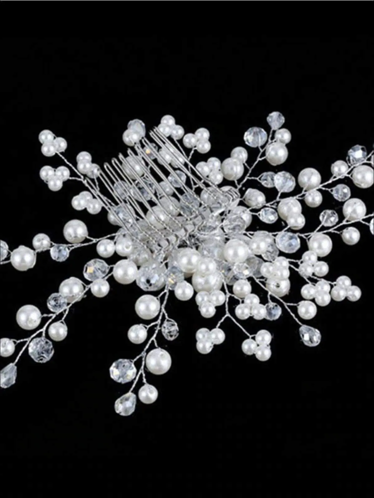 Girls Elegant Crystal and Pearl Embellished Headpiece