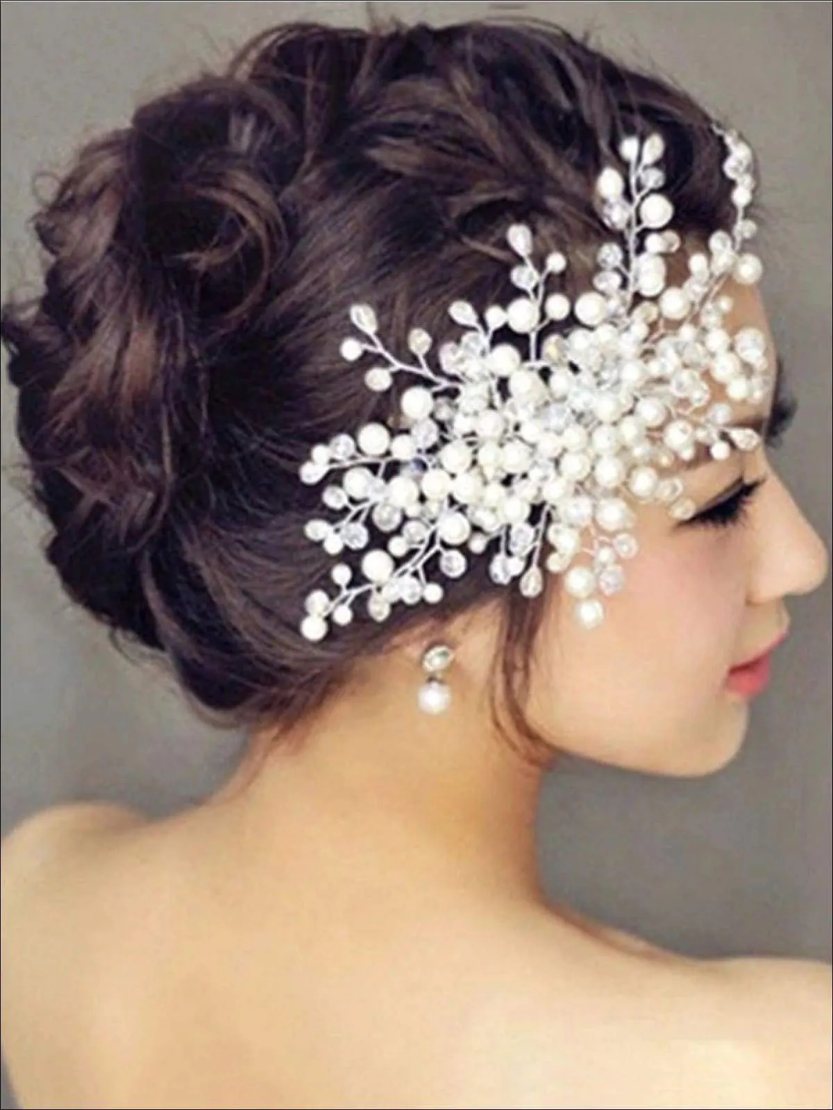 Girls Elegant Crystal and Pearl Embellished Headpiece