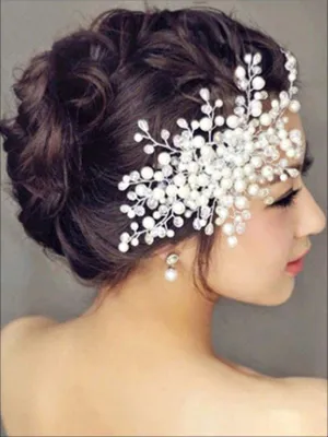 Girls Elegant Crystal and Pearl Embellished Headpiece