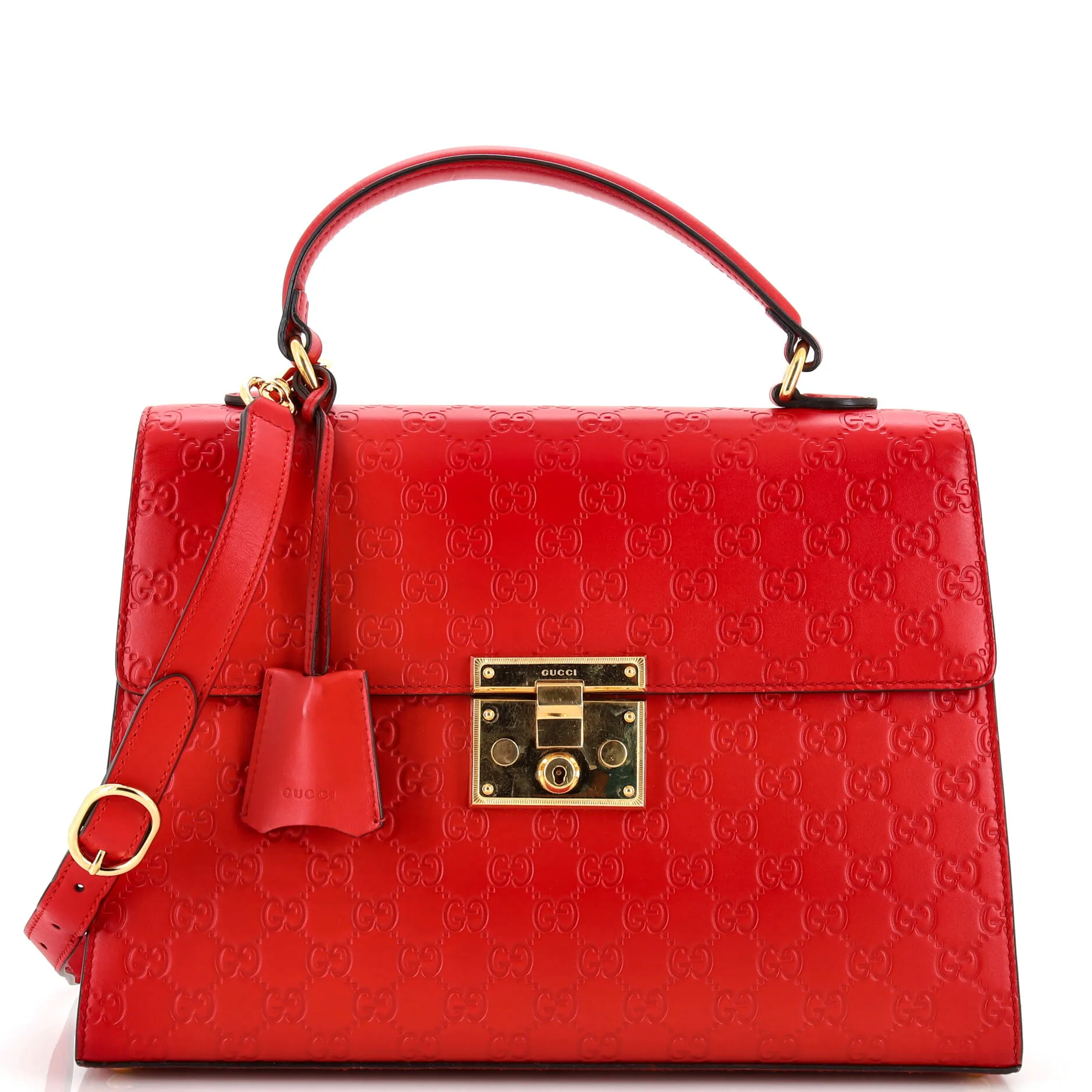 GUCCI Padlock Top Handle Bag Guccissima Leather Medium