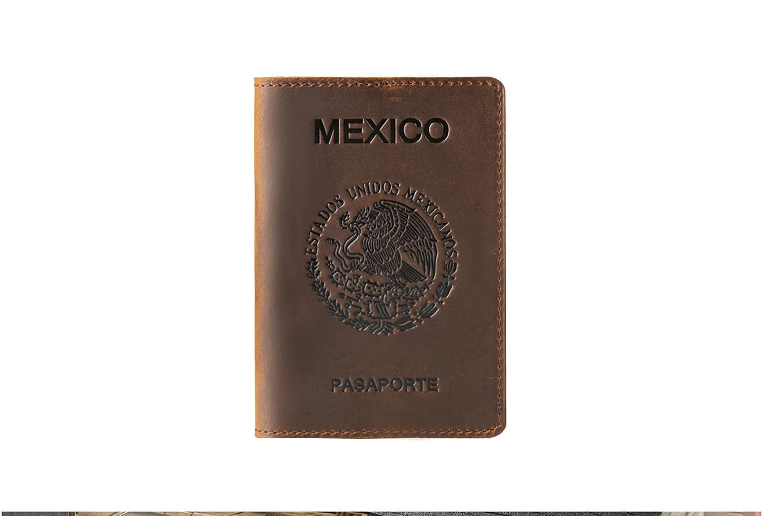 Head Layer Cowhide Passport Protective Cover Document Clip