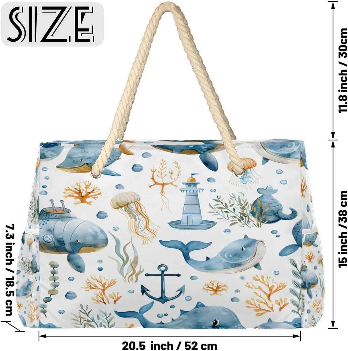 Large Tote Beach Bags for Women with Zipper Waterproof Sandproof Swim Pool Grocery Gym Travel Bag