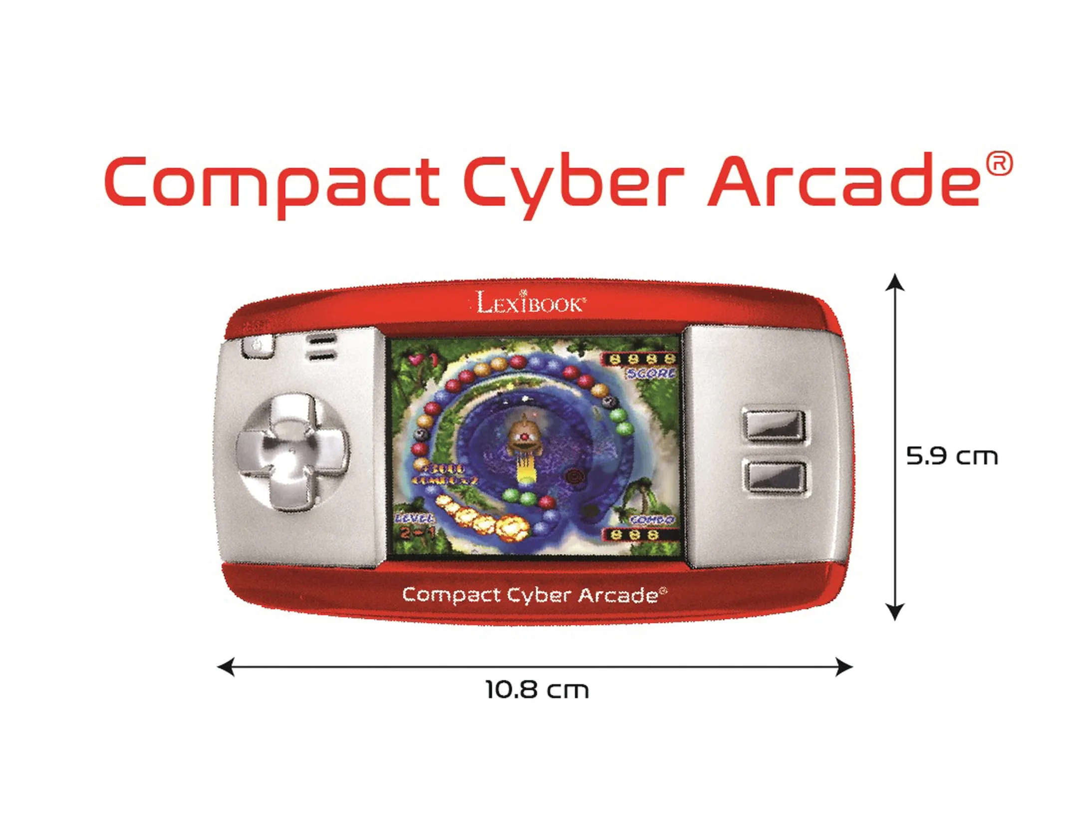 Lexibook Compact Cyber Arcade with 250 Games, Multi-Color Edition