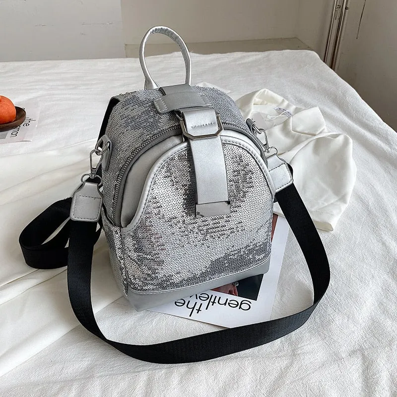 Luxury Brand Women Small Backpack Cotton and Pu Leather Backpacks for Teenager Girls Fashion Multifunction Lady Travel Back Bag