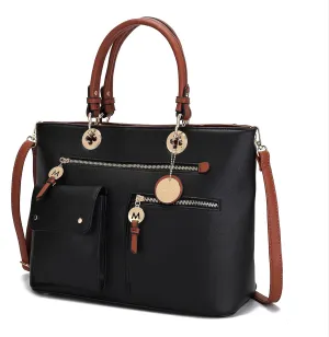 MKF Collection Satchel Bag for Womens Vegan Leather Crossbody Bag Handbag Top-Handle Purse by Mia K