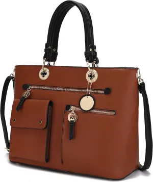 MKF Collection Satchel Bag for Womens Vegan Leather Crossbody Bag Handbag Top-Handle Purse by Mia K