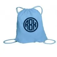 Monogrammed Light Weight Cinch Backpack-Lots of Colors
